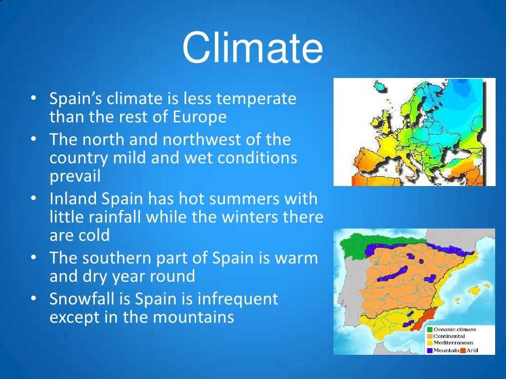 Климат испании карта