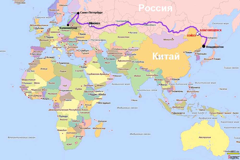 Благовещенск на границе с китаем карта