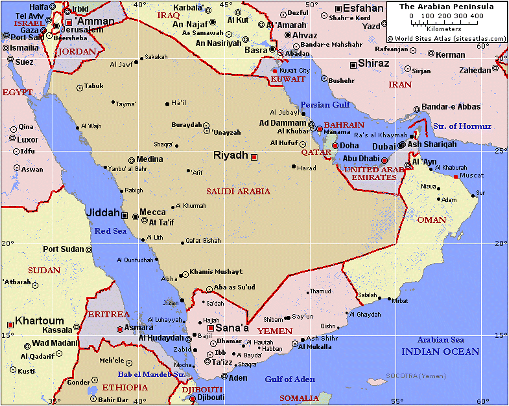 Саудовская аравия расположена. Государства Аравийского полуострова на карте. Аравийский полуостров и Саудовская Аравия на карте. Персидский залив – Саудовская Аравия на карте. Политическая карта Аравийского полуострова.