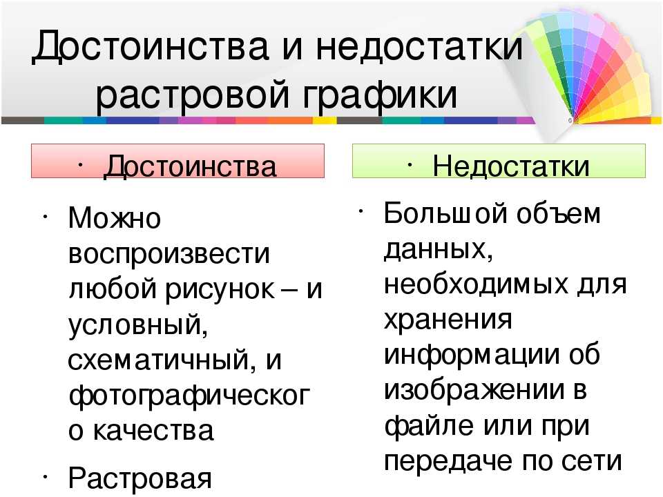 Плюсы и минусы растрового изображения