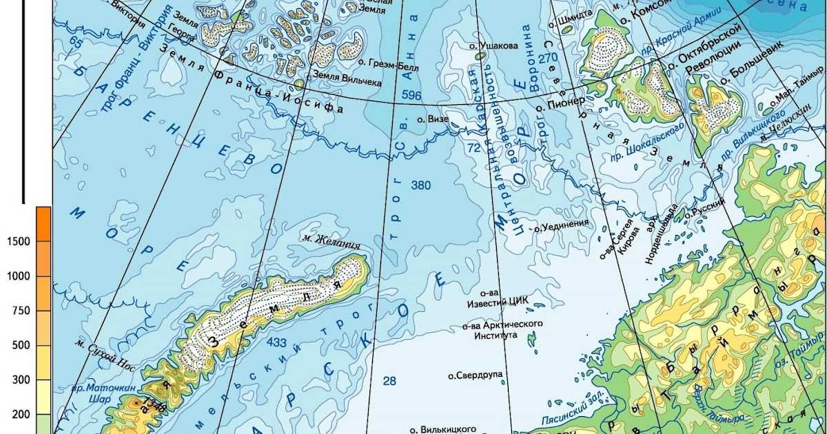 Подпишите на карте следующие объекты моря баренцево белое карское лаптевых восточно контурная карта