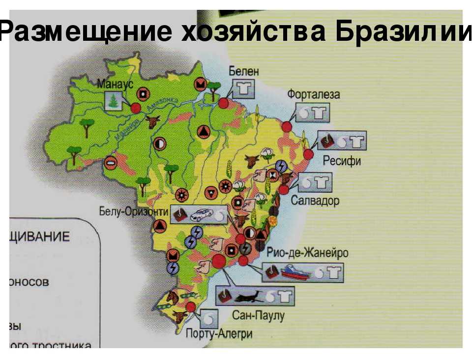 Ресурсы бразилии. Сельское хозяйство Бразилии карта. Промышленная специализация Бразилии на карте. Экономическая карта Бразилии. Бразилия специализация сельского хозяйства карта.