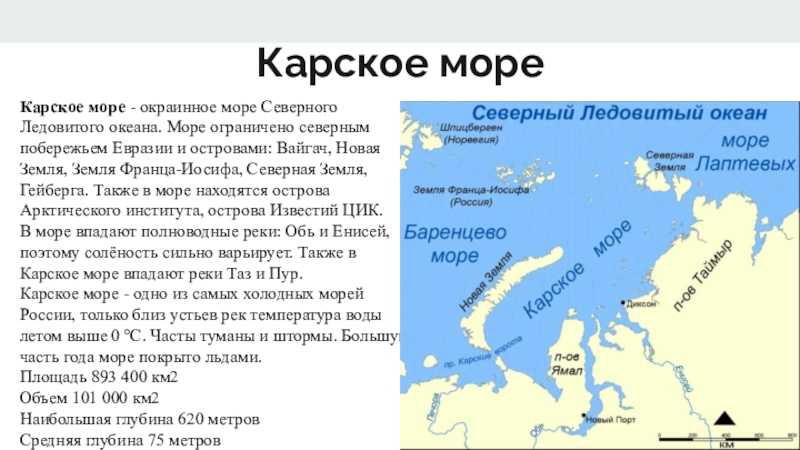 Побережье карского моря карта