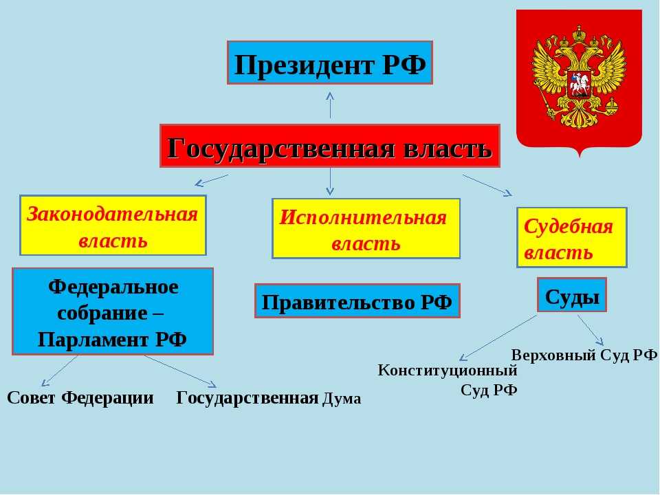 Какая правительственная организация была. Место президента РФ В системе разделения властей. Ветви государственной власти РФ схема.