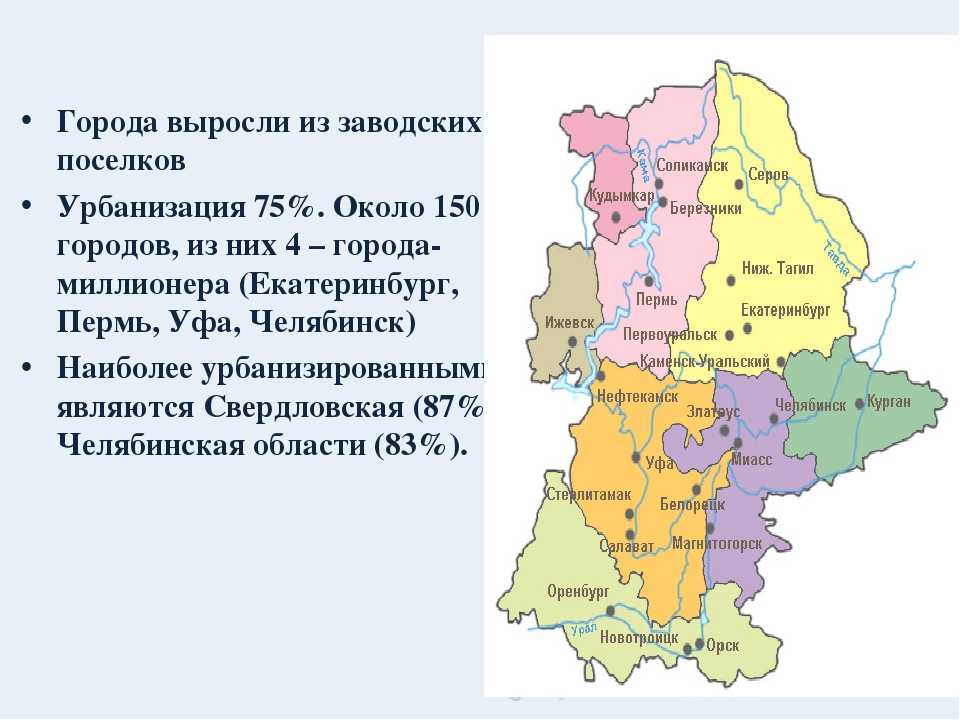 Урбанизация урала. Урал экономический район. Урал Уральский экономический район контурная карта. Урал экономический район города на карте. Урал экономический район состав района.