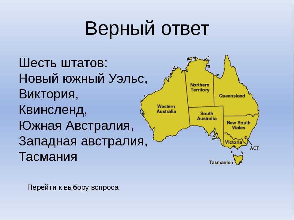 Факты об австралии