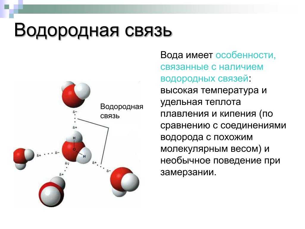 Водородная связь презентация 8 класс