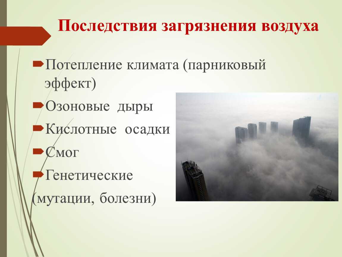 Загрязнение атмосферы презентация 8 класс обж