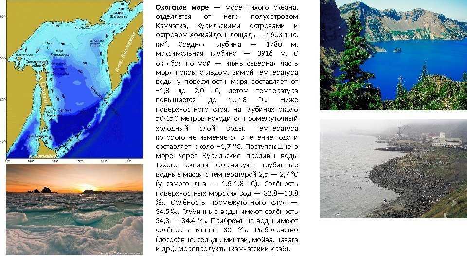 Характеристика охотского моря по плану 9 класс