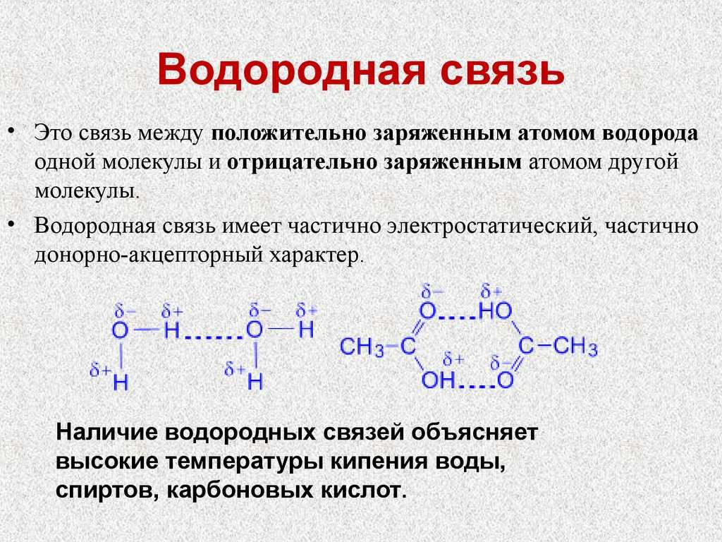 Водородная связь презентация 8 класс