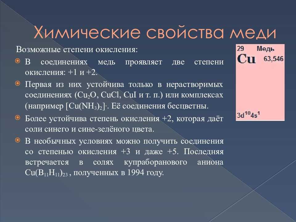 Характеристика элемента по плану cu