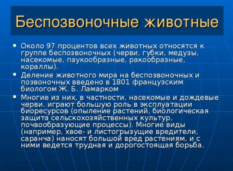 Беспозвоночные 5 класс презентация