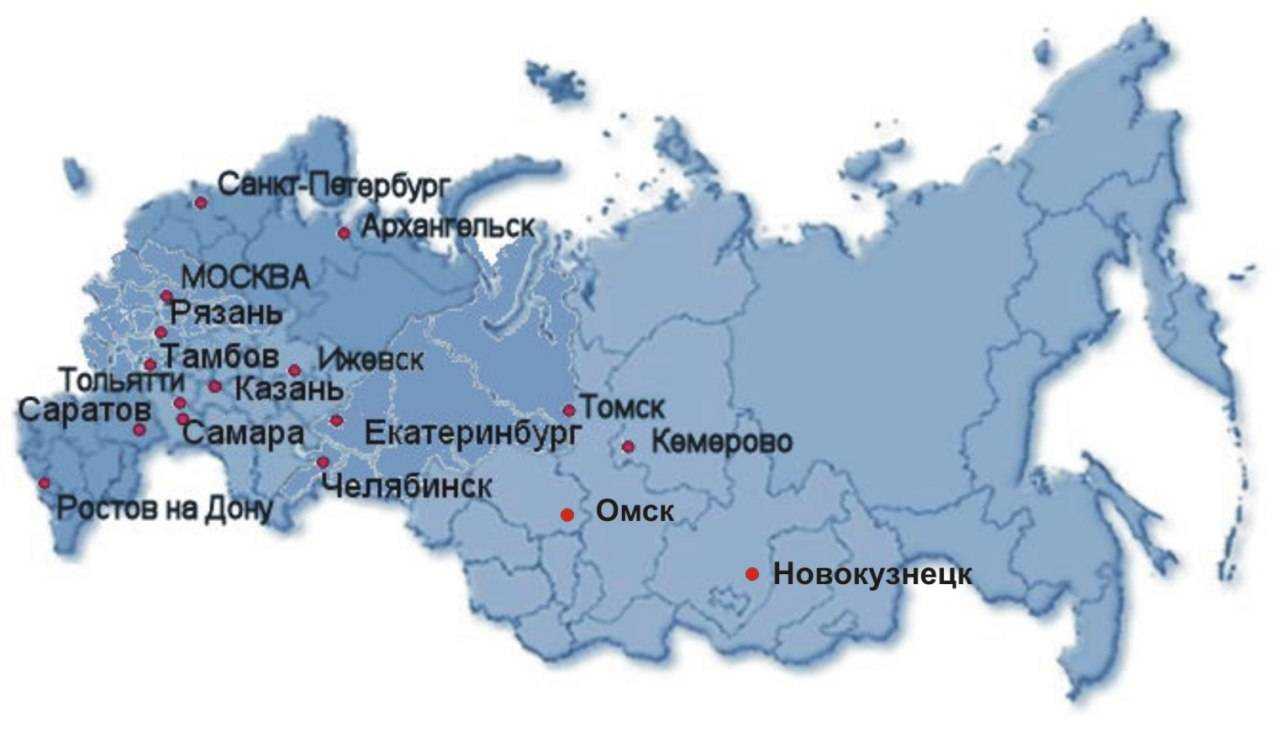 Самара на карте РФ