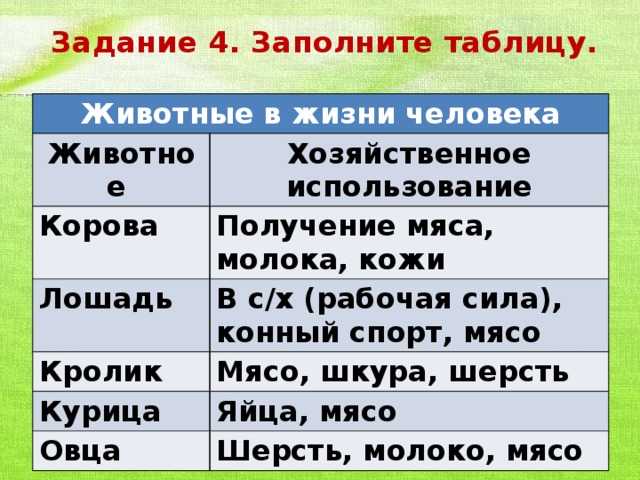 Что значат животные для человека. Значение животных в жизни человека. Животные в жизни человека таблица. Значение животных таблица. Значимость животных в жизни человека.