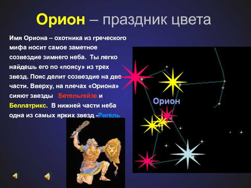 Созвездие орион названо. Созвездие Орион Легенда для детей. Рассказ о созвездии Орион. Сообщение о созвездии Орион 2 класс окружающий. Рассказать детям про созвездия.