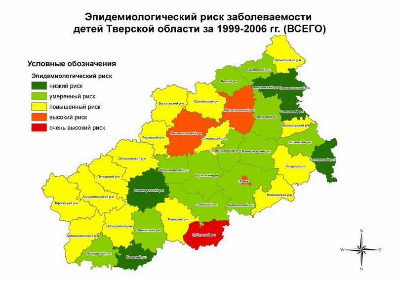 Карта районов тверской области