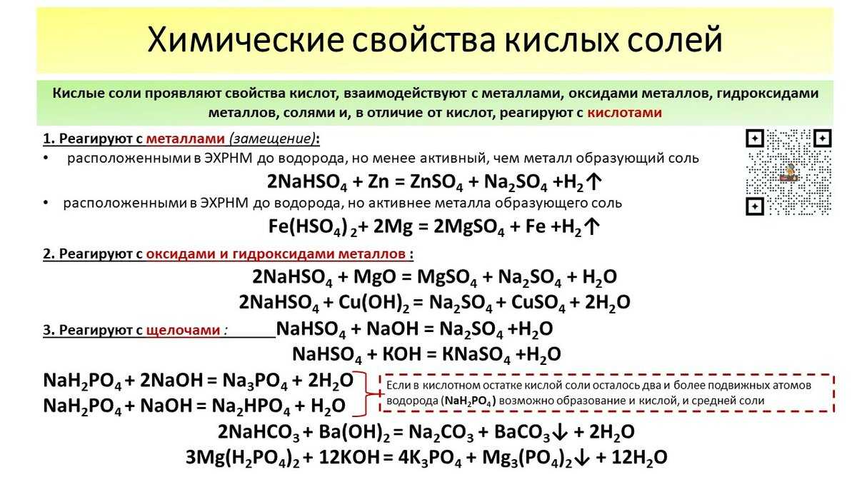 Реакции кислот с солями примеры. Химические реакции для кислых солей солей. Химические свойства кислотных солей. Химические свойства кислых солей. Химические свойства солей ЕГЭ химия.