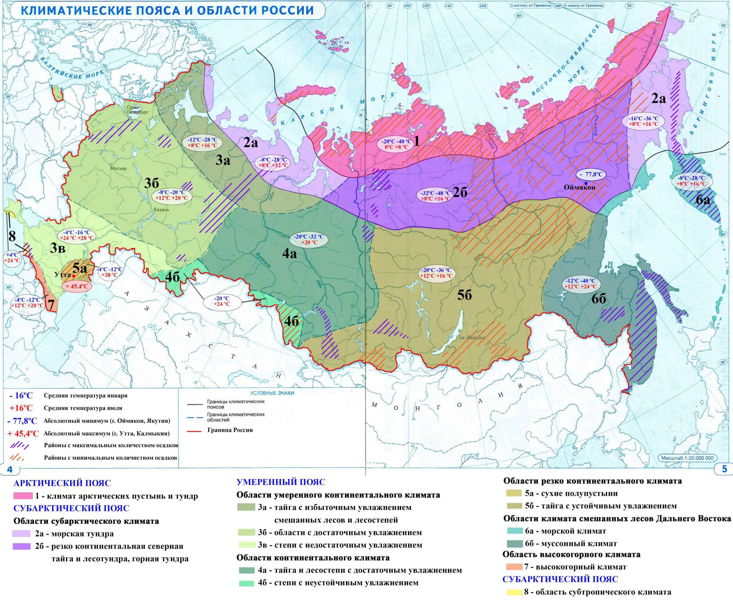 Контурная карта по географии 8 климатические пояса и области России
