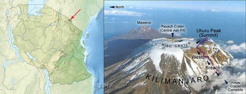 Килиманджаро гора где находится в какой стране. Гора Килиманджаро на карте. Пик Ухуру Килиманджаро.