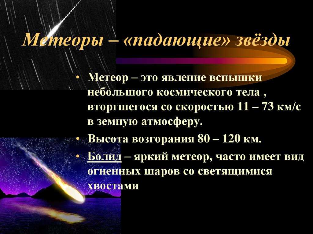 Презентация на тему метеоры