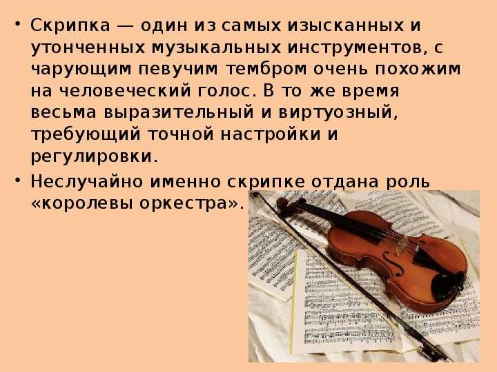 Сообщение о скрипке по музыке