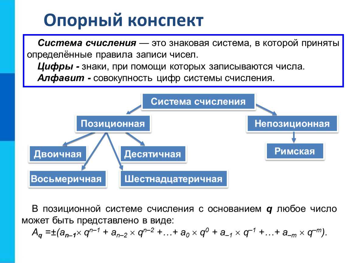 Система счисления схема