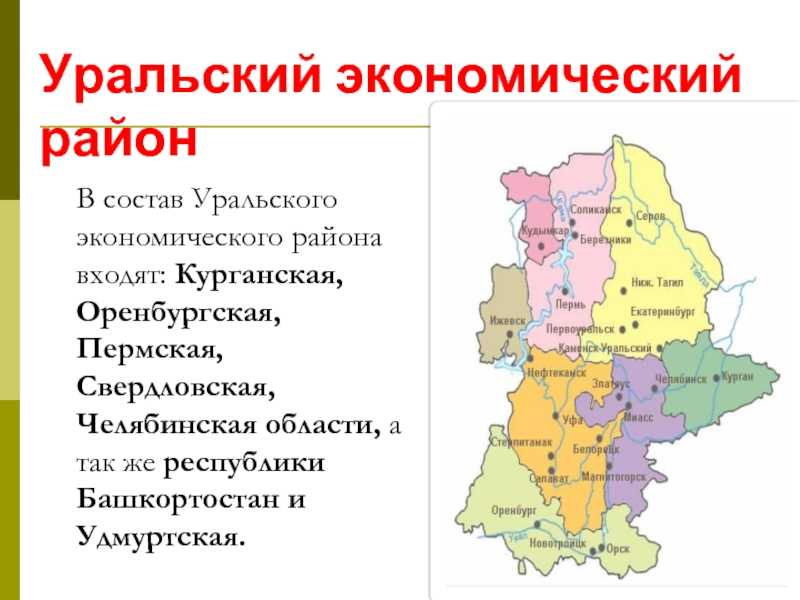 Специализация городов урала