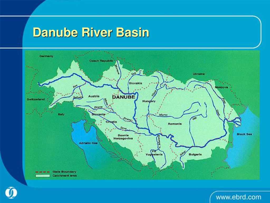 Карта реки дунай со странами
